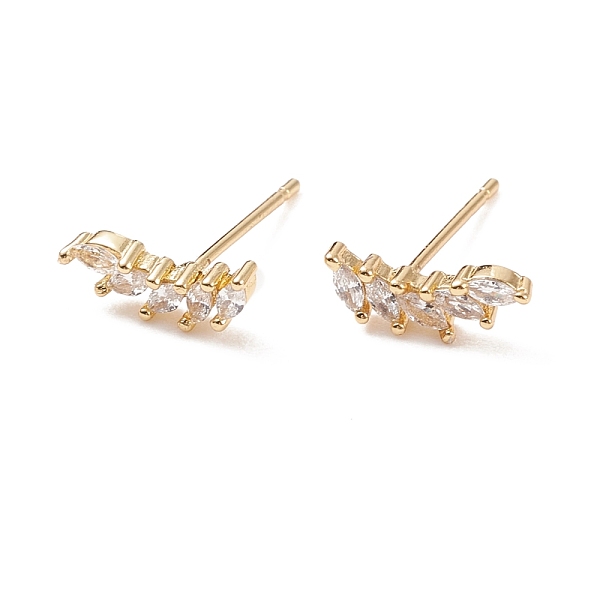 PandaHall Clear Cubic Zirconia Leaf Stud Earrings, Brass Jewelry for Women, Cadmium Free & Lead Free, Real 18K Gold Plated, 4x11mm, Pin...
PandaHall Clear Cubic Zirconia Leaf Stud Earrings, Brass Jewelry for Women, Cadmium Free & Lead Free, Real 18K Gold Plated, 4x11mm, Pin...