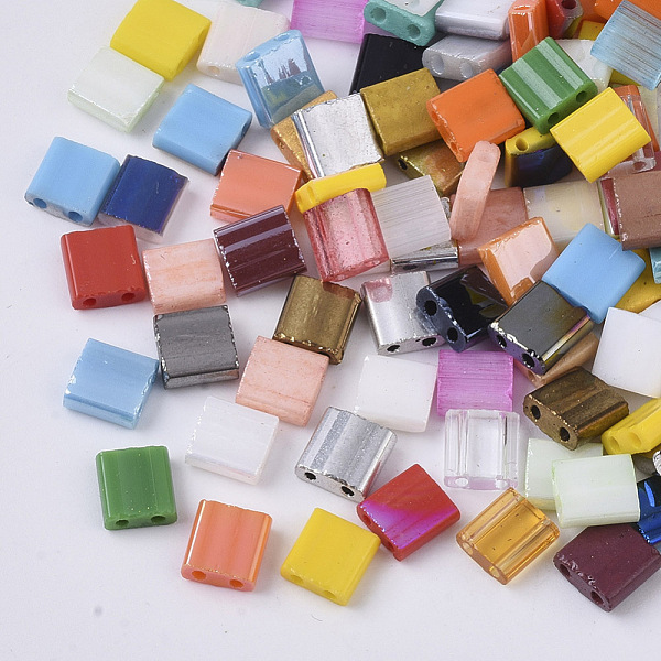 PandaHall 2-Hole Glass Seed Beads, Mixed Style, Rectangle, Mixed Color, 5x4.5~5.5x2~2.5mm, Hole: 0.5~0.8mm Glass Rectangle Multicolor
PandaHall 2-Hole Glass Seed Beads, Mixed Style, Rectangle, Mixed Color, 5x4.5~5.5x2~2.5mm, Hole: 0.5~0.8mm Glass Rectangle Multicolor