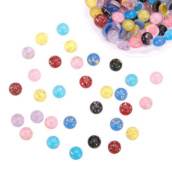 PandaHall Resin Cabochons, with Glitter Powder and Gold Foil, Half Round, Mixed Color, 12x5.5mm, 105pcs/box Resin Half Round Multicolor
PandaHall Resin Cabochons, with Glitter Powder and Gold Foil, Half Round, Mixed Color, 12x5.5mm, 105pcs/box Resin Half Round Multicolor