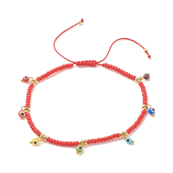 PandaHall Glass Seed & Brass Braided Bead Anklet with Lampwork Evil Eye Charms, Adjustable Anklet for Women, Red, Inner Diameter: 2-3/4 inch...
PandaHall Glass Seed & Brass Braided Bead Anklet with Lampwork Evil Eye Charms, Adjustable Anklet for Women, Red, Inner Diameter: 2-3/4 inch...