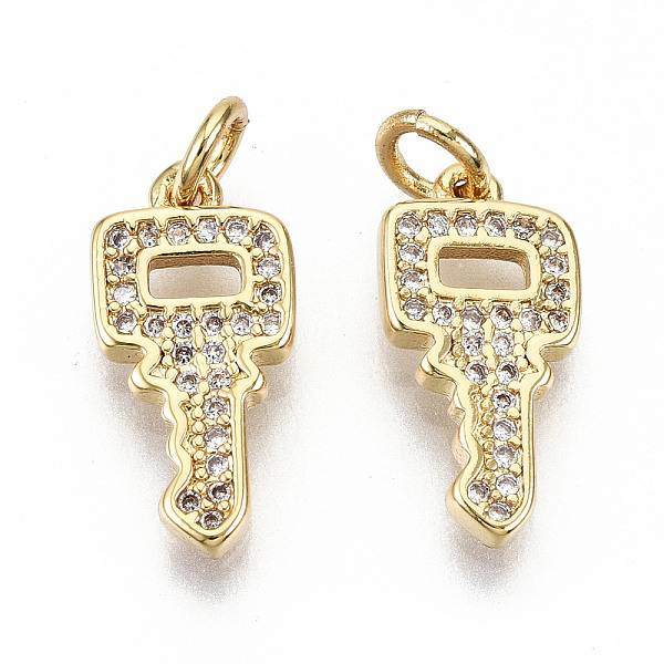 PandaHall Brass Micro Pave Clear Cubic Zirconia Pendants, with Jump Rings, Nickel Free, Key, Real 16K Gold Plated, 16x8x2mm, Jump Ring...
PandaHall Brass Micro Pave Clear Cubic Zirconia Pendants, with Jump Rings, Nickel Free, Key, Real 16K Gold Plated, 16x8x2mm, Jump Ring...