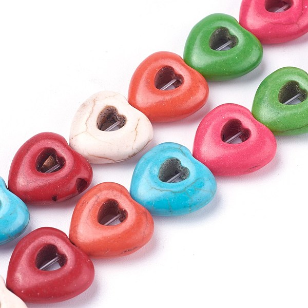 PandaHall Synthetic Turquoise Beads Strands, Dyed, Heart, 15x15x5.5mm, Hole: 1.4mm, about 28pcs/strand, about 15 inch Synthetic Turquoise..., Multicolor
PandaHall Synthetic Turquoise Beads Strands, Dyed, Heart, 15x15x5.5mm, Hole: 1.4mm, about 28pcs/strand, about 15 inch Synthetic Turquoise..., Multicolor