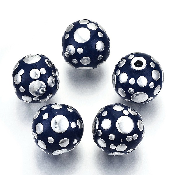 PandaHall Handmade Indonesia Beads, with Metal Findings, Platinum Metal Color, Round, Dark Blue, 22~23mm, Hole: 3mm Polymer Clay Round
PandaHall Handmade Indonesia Beads, with Metal Findings, Platinum Metal Color, Round, Dark Blue, 22~23mm, Hole: 3mm Polymer Clay Round