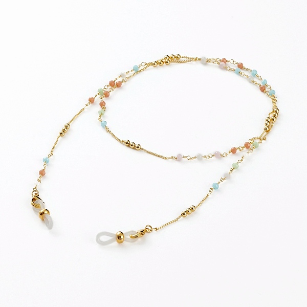 PandaHall Eyeglasses Chains, Neck Strap for Eyeglasses, with Faceted Round Glass Beads, Brass Lobster Claw Clasps and Rubber Loop Ends, Real...
PandaHall Eyeglasses Chains, Neck Strap for Eyeglasses, with Faceted Round Glass Beads, Brass Lobster Claw Clasps and Rubber Loop Ends, Real...