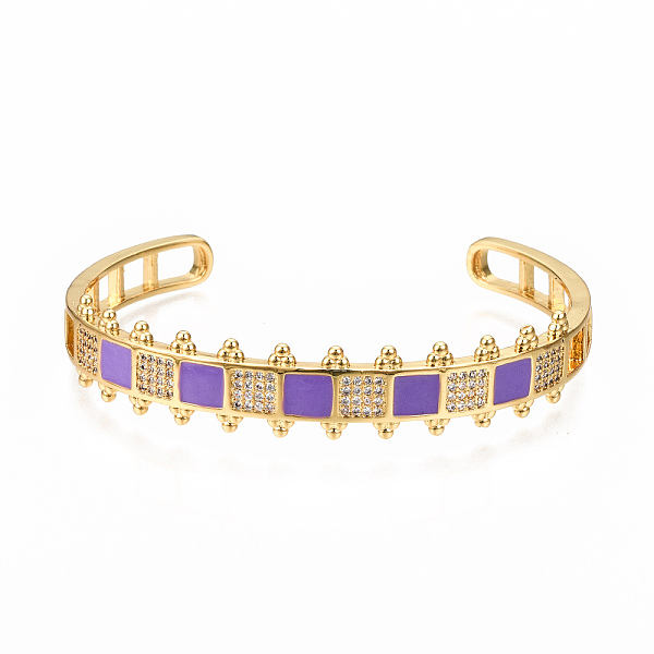 PandaHall Brass Micro Pave Clear Cubic Zirconia Cuff Bangles, with Enamel, Nickel Free, Square, Real 16K Gold Plated, Dark Orchid, Inner...
PandaHall Brass Micro Pave Clear Cubic Zirconia Cuff Bangles, with Enamel, Nickel Free, Square, Real 16K Gold Plated, Dark Orchid, Inner...