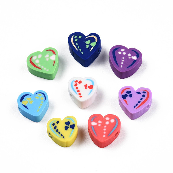 PandaHall Handmade Polymer Clay Beads, Heart, Mixed Color, 8~11x9~10.5x4~5mm, Hole: 1.2~1.6mm Polymer Clay Heart Multicolor
PandaHall Handmade Polymer Clay Beads, Heart, Mixed Color, 8~11x9~10.5x4~5mm, Hole: 1.2~1.6mm Polymer Clay Heart Multicolor
