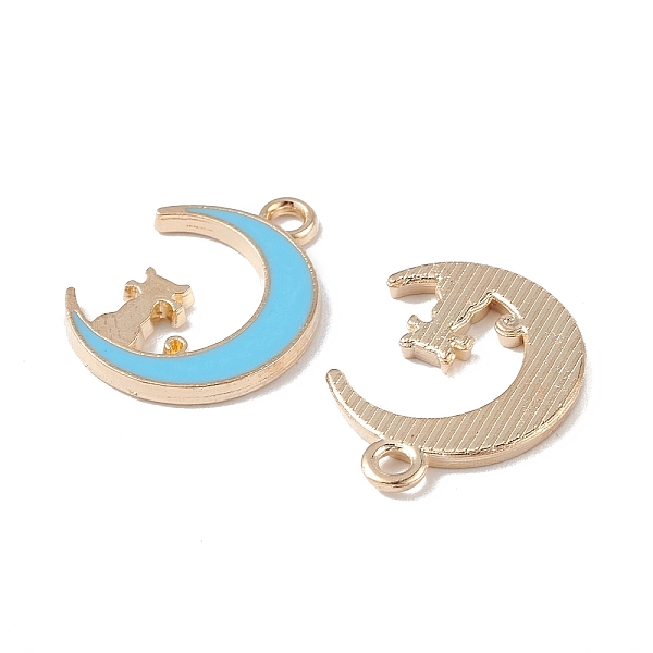 PandaHall Alloy Enamel Pendants, Light Gold, Moon with Cat Charm, Deep Sky Blue, 19.5x14.5x1.5mm, Hole: 2mm Alloy+Enamel Moon
PandaHall Alloy Enamel Pendants, Light Gold, Moon with Cat Charm, Deep Sky Blue, 19.5x14.5x1.5mm, Hole: 2mm Alloy+Enamel Moon