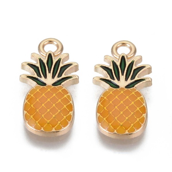 PandaHall Alloy Enamel Pendants, Cadmium Free & Lead Free, Pineapple, Light Gold, Dark Orange, 20x10x2.5mm, Hole: 1.8mm Alloy+Enamel Fruit
PandaHall Alloy Enamel Pendants, Cadmium Free & Lead Free, Pineapple, Light Gold, Dark Orange, 20x10x2.5mm, Hole: 1.8mm Alloy+Enamel Fruit