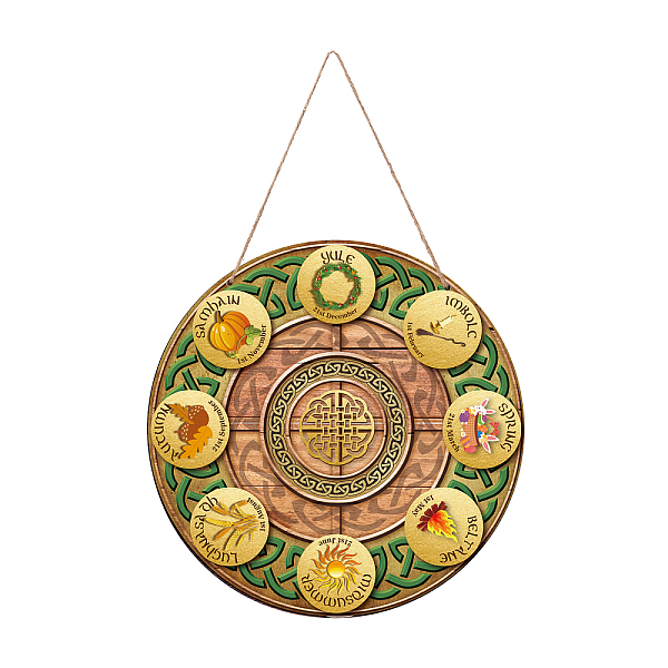 PandaHall SUPERDANT Wheel of The Year Wooden Sign Sabbats Pagan Witch Wooden Flat Round Hanging Plaque with Hemp Rope for Wiccan Holidays...
PandaHall SUPERDANT Wheel of The Year Wooden Sign Sabbats Pagan Witch Wooden Flat Round Hanging Plaque with Hemp Rope for Wiccan Holidays...