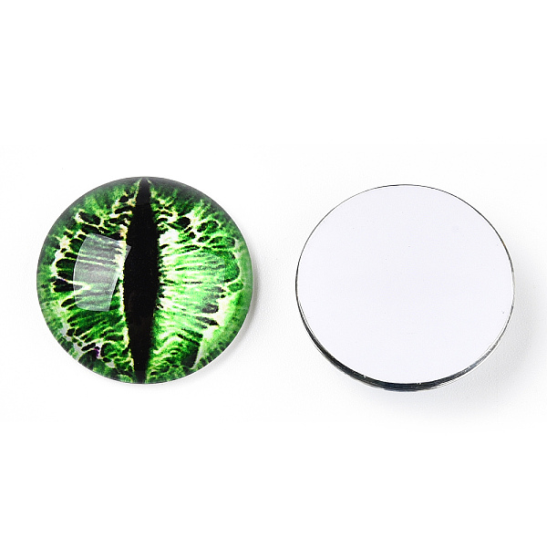PandaHall Glass Cabochons, Half Round with Evil Eye, Vertical Pupil, Green, 20x6.5mm Glass Half Round Green
PandaHall Glass Cabochons, Half Round with Evil Eye, Vertical Pupil, Green, 20x6.5mm Glass Half Round Green