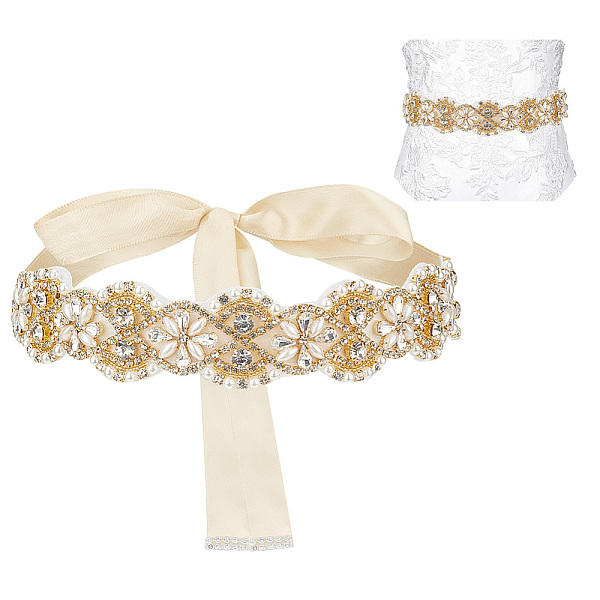 PandaHall Brass Flower Bridal Belt with Glass Rhinestones for Wedding Dress, Polyester Ribbon with ABS Plastic Pearl Beaded Exquisite Sash...
PandaHall Brass Flower Bridal Belt with Glass Rhinestones for Wedding Dress, Polyester Ribbon with ABS Plastic Pearl Beaded Exquisite Sash...