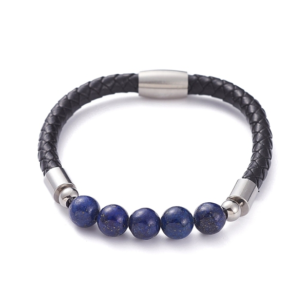 PandaHall Unisex Leather Cord Bracelets, with Natural Lapis Lazuli(Dyed) Round Beads, 304 Stainless Steel Magnetic Clasps and Rondelle Beads...
PandaHall Unisex Leather Cord Bracelets, with Natural Lapis Lazuli(Dyed) Round Beads, 304 Stainless Steel Magnetic Clasps and Rondelle Beads...