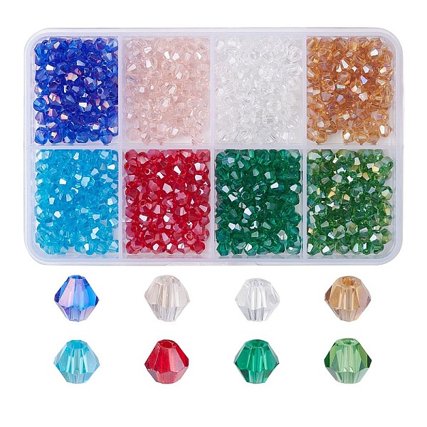 PandaHall 8 Strands 8 Color Faceted Bicone Transparent Glass Beads Strands, AB Color Plated, for DIY Crafting, Mixed Color, 4x4mm, Hole: 1mm..., Multicolor
PandaHall 8 Strands 8 Color Faceted Bicone Transparent Glass Beads Strands, AB Color Plated, for DIY Crafting, Mixed Color, 4x4mm, Hole: 1mm..., Multicolor
