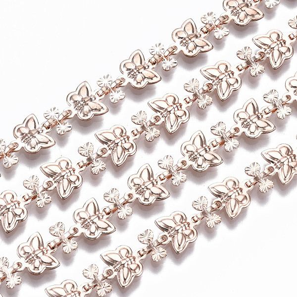 PandaHall Brass Chains, Butterfly Link Chains, Unwelded, with Spool , Rose Gold, Butterfly: 9x8x2.3mm, Heart: 5.8x6.3x2.1mm, about 16.4 Feet...
PandaHall Brass Chains, Butterfly Link Chains, Unwelded, with Spool , Rose Gold, Butterfly: 9x8x2.3mm, Heart: 5.8x6.3x2.1mm, about 16.4 Feet...