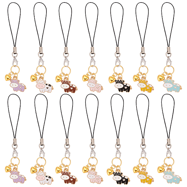 PandaHall 14Pcs Cell Phone Strap Charm Cow & Heart Enamel Charm Hanging Keychain for Women, Phone Decorations Charm, with Nylon Cord, Mixed..., Multicolor
PandaHall 14Pcs Cell Phone Strap Charm Cow & Heart Enamel Charm Hanging Keychain for Women, Phone Decorations Charm, with Nylon Cord, Mixed..., Multicolor