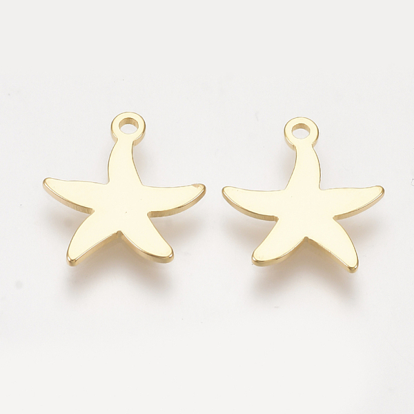 PandaHall Brass Charms, Starfish/Sea Stars, Nickel Free, Real 18K Gold Plated, 13x12x0.8mm, Hole: 1mm Brass Starfish
PandaHall Brass Charms, Starfish/Sea Stars, Nickel Free, Real 18K Gold Plated, 13x12x0.8mm, Hole: 1mm Brass Starfish