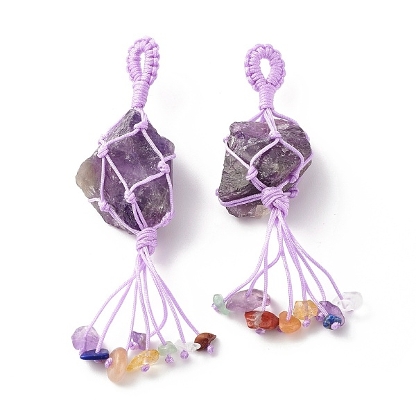 PandaHall Natural Amethyst Pendants, with Gemstone Chip Beads and Nylon Threads, Tassel, 90~105x25~27x18~19mm, Hole: 6x5.5mm Amethyst Others
PandaHall Natural Amethyst Pendants, with Gemstone Chip Beads and Nylon Threads, Tassel, 90~105x25~27x18~19mm, Hole: 6x5.5mm Amethyst Others