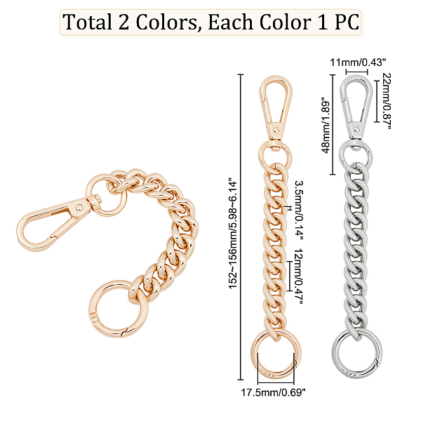 PandaHall WADORN 2 Colors Purse Chain Strap Extender, Handbag Replacement Strap 15cm Metal Flat Chain Thick Short Cross Body Shoulder Strap...
PandaHall WADORN 2 Colors Purse Chain Strap Extender, Handbag Replacement Strap 15cm Metal Flat Chain Thick Short Cross Body Shoulder Strap...