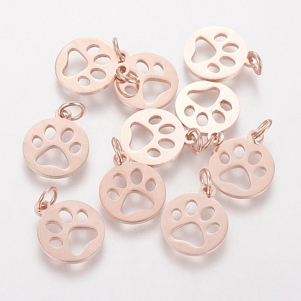 PandaHall 304 Stainless Steel Pendants, Flat Round with Dog Paw Prints, Rose Gold, 14x12x1.1mm, Hole: 4mm 304 Stainless Steel Flat Round
PandaHall 304 Stainless Steel Pendants, Flat Round with Dog Paw Prints, Rose Gold, 14x12x1.1mm, Hole: 4mm 304 Stainless Steel Flat Round