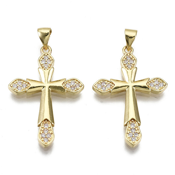 PandaHall Brass Micro Pave Clear Cubic Zirconia Pendants, Nickel Free, Cross, Real 16K Gold Plated, 30.5x20.5x2.5mm, Hole: 4.5x3.5mm...
PandaHall Brass Micro Pave Clear Cubic Zirconia Pendants, Nickel Free, Cross, Real 16K Gold Plated, 30.5x20.5x2.5mm, Hole: 4.5x3.5mm...