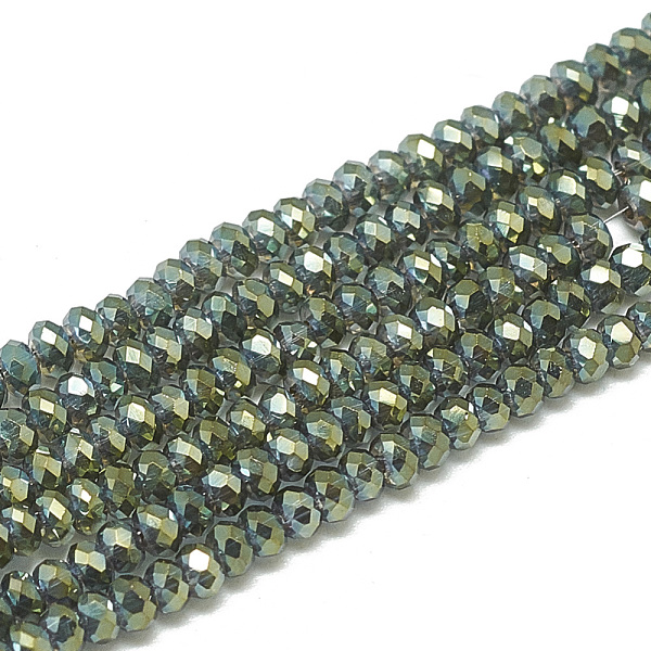 PandaHall Electroplate Glass Beads Strands, Faceted, Rondelle, Dark Olive Green, 2.5x1.5mm, Hole: 0.8mm, about 160~165pcs/strand, 13.78...
PandaHall Electroplate Glass Beads Strands, Faceted, Rondelle, Dark Olive Green, 2.5x1.5mm, Hole: 0.8mm, about 160~165pcs/strand, 13.78...