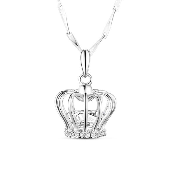 PandaHall TINYSAND Rhodium Plated 925 Sterling Silver Crown Pendant Necklace, with Cubic Zirconia, Platinum, 17.2 inch Sterling Silver Clear
PandaHall TINYSAND Rhodium Plated 925 Sterling Silver Crown Pendant Necklace, with Cubic Zirconia, Platinum, 17.2 inch Sterling Silver Clear
