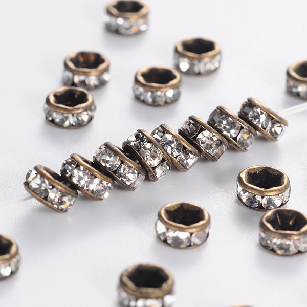 PandaHall Brass Rhinestone Spacer Beads, Grade AAA, Straight Flange, Nickel Free, Antique Bronze Metal Color, Rondelle, Crystal, 4x2mm, Hole..., Clear
PandaHall Brass Rhinestone Spacer Beads, Grade AAA, Straight Flange, Nickel Free, Antique Bronze Metal Color, Rondelle, Crystal, 4x2mm, Hole..., Clear