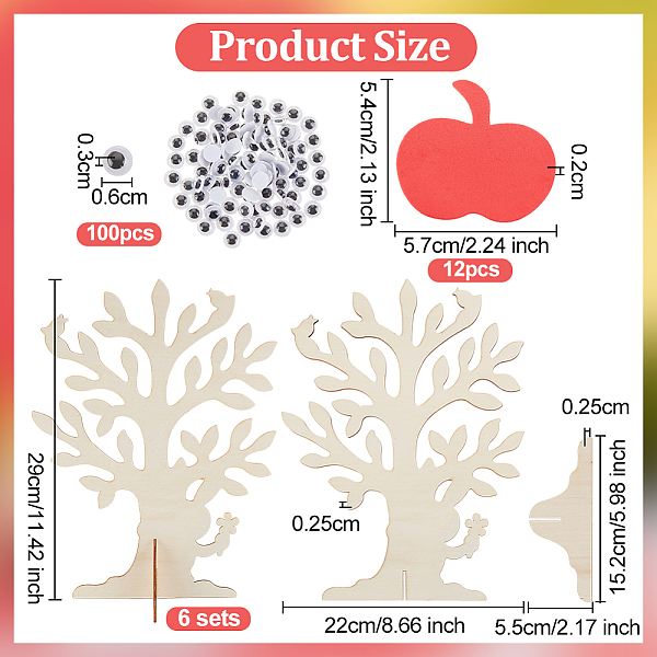 PandaHall Olycraft DIY 3D Tree Kids Paintings, Including 6 Sets Unfinished Wood Display, 12Pcs Apple EVA Foam Stickers, 100Pcs Eyes..., Red
PandaHall Olycraft DIY 3D Tree Kids Paintings, Including 6 Sets Unfinished Wood Display, 12Pcs Apple EVA Foam Stickers, 100Pcs Eyes..., Red