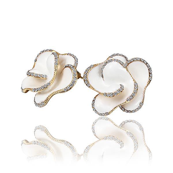 PandaHall Flower Real 18K Gold Plated Tin Alloy Czech Rhinestone Enamel Ear Studs For Women, 23x25mm Rhinestone Clear
PandaHall Flower Real 18K Gold Plated Tin Alloy Czech Rhinestone Enamel Ear Studs For Women, 23x25mm Rhinestone Clear