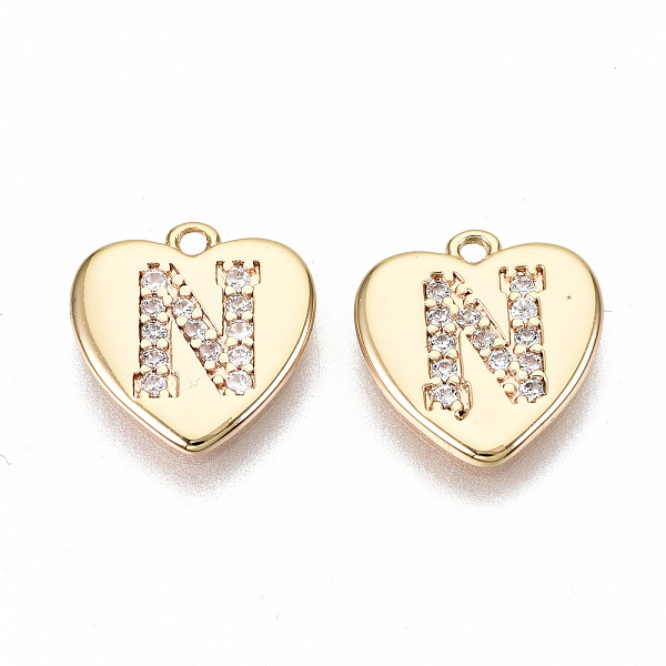 PandaHall Brass Micro Pave Clear Cubic Zirconia Charms, Nickel Free, Real 18K Gold Plated, Flat Heart, Letter.N, 10x10x1mm, Hole: 1mm...
PandaHall Brass Micro Pave Clear Cubic Zirconia Charms, Nickel Free, Real 18K Gold Plated, Flat Heart, Letter.N, 10x10x1mm, Hole: 1mm...