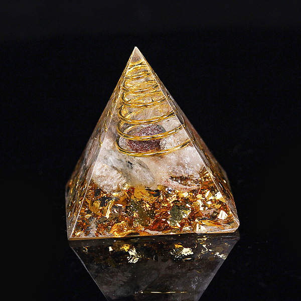 PandaHall Orgonite Pyramid Resin Display Decorations, with Brass Findings, Gold Foil and Natural Lodolite Quartz Chips Inside, for Home...
PandaHall Orgonite Pyramid Resin Display Decorations, with Brass Findings, Gold Foil and Natural Lodolite Quartz Chips Inside, for Home...