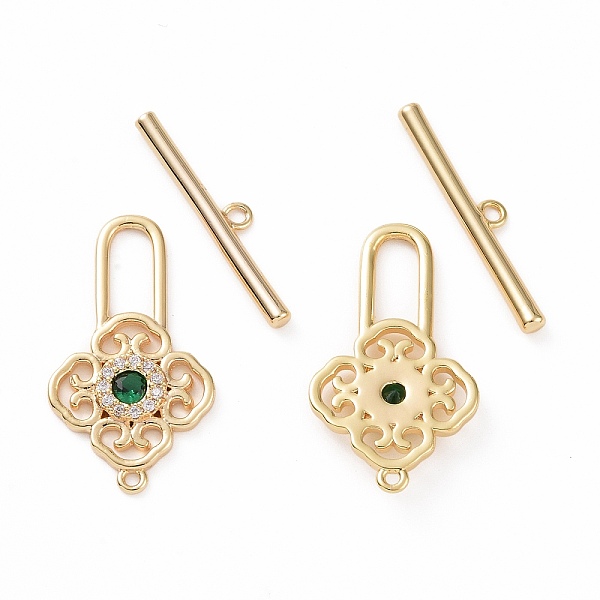 PandaHall Brass Pave Green Cubic Zirconia Toggle Clasps, Flower Lock, Real 18K Gold Plated, Bar: 23x4x2mm, Hole: 1.2mm, Flower...
PandaHall Brass Pave Green Cubic Zirconia Toggle Clasps, Flower Lock, Real 18K Gold Plated, Bar: 23x4x2mm, Hole: 1.2mm, Flower...