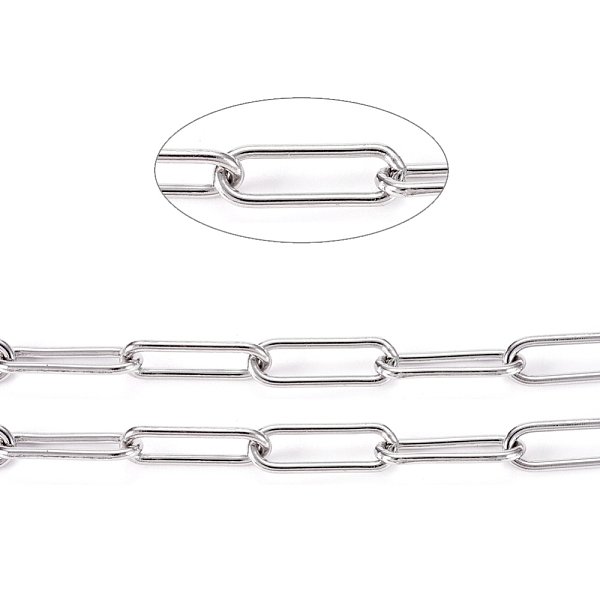 PandaHall 304 Stainless Steel Paperclip Chains, Drawn Elongated Cable Chains, Soldered, with Spool, Stainless Steel Color, Links: 10x3x1mm...
PandaHall 304 Stainless Steel Paperclip Chains, Drawn Elongated Cable Chains, Soldered, with Spool, Stainless Steel Color, Links: 10x3x1mm...