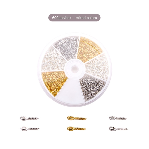 PandaHall 1 Box Three Colors Iron Screw Eye Pin Peg Bails, For Half Drilled Beads, Golden, Silver and Platinum Color, 10x4x1mm, Hole: 2mm...
PandaHall 1 Box Three Colors Iron Screw Eye Pin Peg Bails, For Half Drilled Beads, Golden, Silver and Platinum Color, 10x4x1mm, Hole: 2mm...