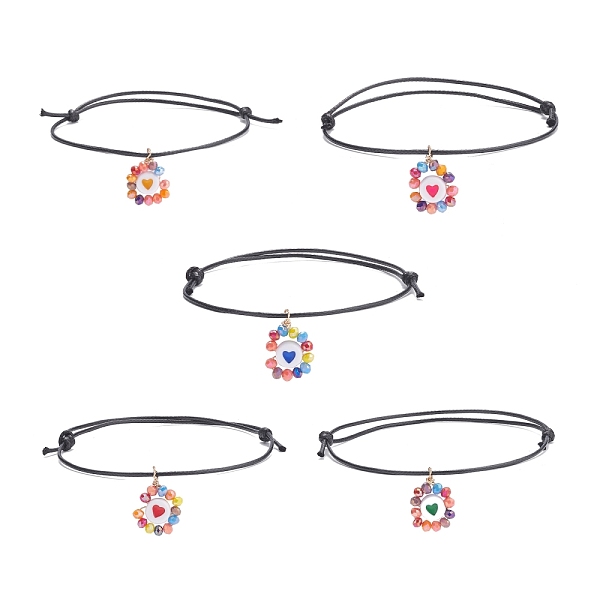 PandaHall Flat Round with Heart Charm Bracelet, Glass & Acrylic Braided Adjustable Bracelet for Women, Mixed Color, Inner Diameter: 2~3-7/8..., Multicolor
PandaHall Flat Round with Heart Charm Bracelet, Glass & Acrylic Braided Adjustable Bracelet for Women, Mixed Color, Inner Diameter: 2~3-7/8..., Multicolor