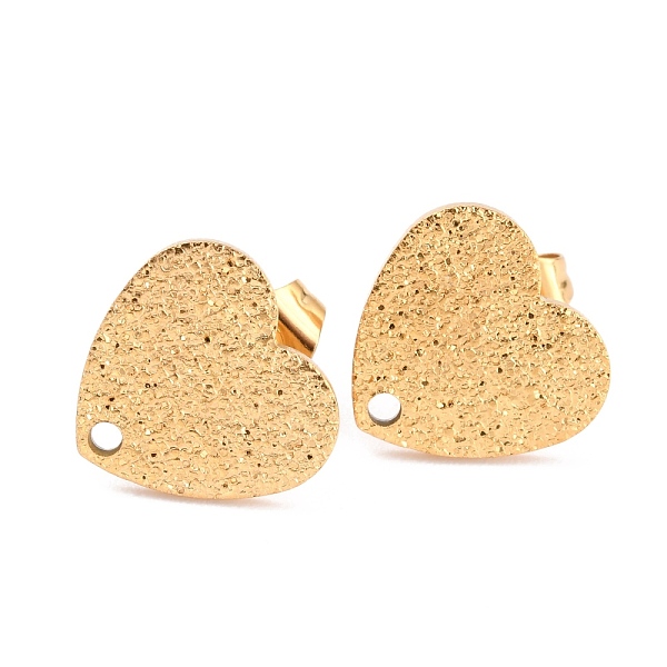 PandaHall Ion Plating(IP) 304 Stainless Steel Stud Earring Findings, with Ear Nuts/Earring Backs and Hole, Heart Shape with Textured, Golden...
PandaHall Ion Plating(IP) 304 Stainless Steel Stud Earring Findings, with Ear Nuts/Earring Backs and Hole, Heart Shape with Textured, Golden...