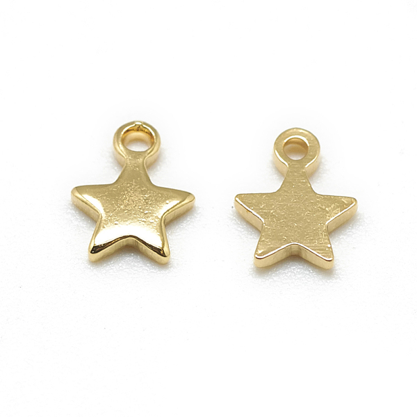 PandaHall Brass Charms, Star, Real 18K Gold Plated, 6x4.5x1mm, Hole: 0.5mm Brass Star
PandaHall Brass Charms, Star, Real 18K Gold Plated, 6x4.5x1mm, Hole: 0.5mm Brass Star