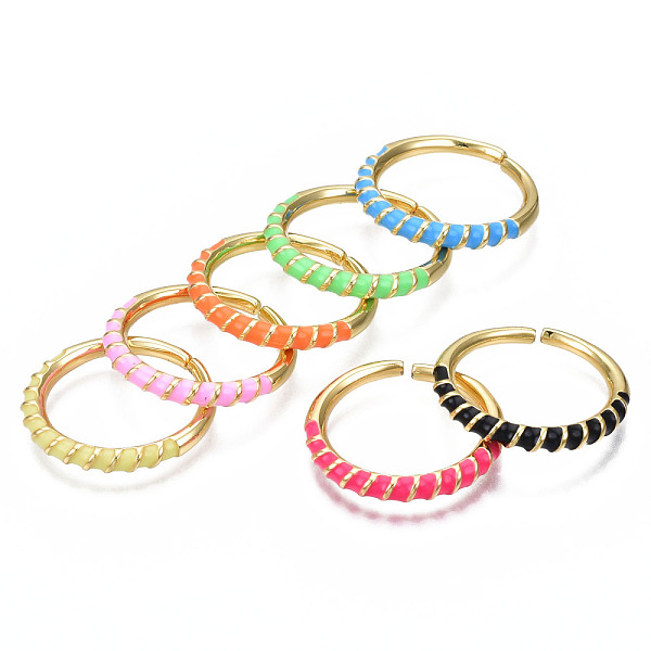 PandaHall Enamel Wrap Open Cuff Ring, Real 18K Gold Plated Brass Jewelry for Women, Nickel Free, Mixed Color, US Size 7 1/4(17.5mm) Brass..., Multicolor
PandaHall Enamel Wrap Open Cuff Ring, Real 18K Gold Plated Brass Jewelry for Women, Nickel Free, Mixed Color, US Size 7 1/4(17.5mm) Brass..., Multicolor