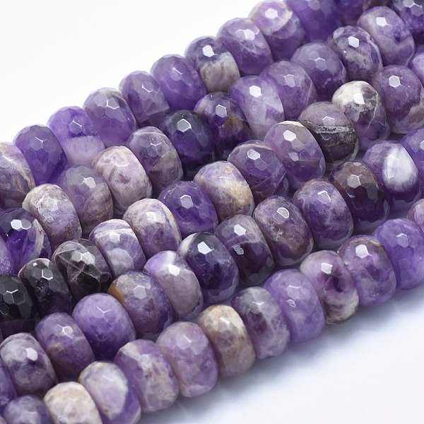 PandaHall Natural Chevron Amethyst Beads Strands, Faceted, Rondelle, 12x7~8mm, Hole: 1.2mm, about 56pcs/strand, 15.7 inch Amethyst Rondelle
PandaHall Natural Chevron Amethyst Beads Strands, Faceted, Rondelle, 12x7~8mm, Hole: 1.2mm, about 56pcs/strand, 15.7 inch Amethyst Rondelle