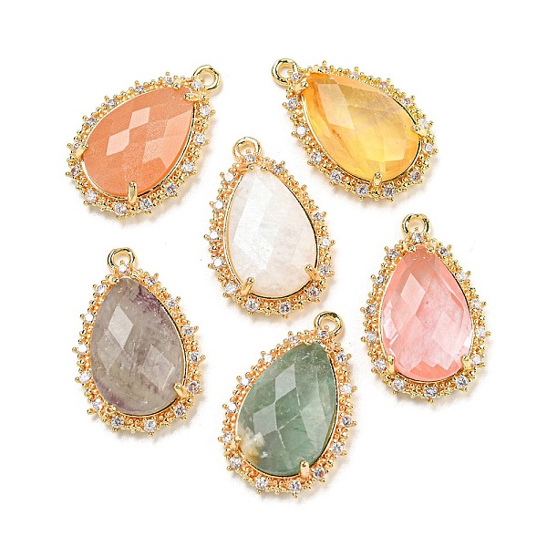 PandaHall Natural & Synthetic Mixed Gemstone Faceted Pendants, Rack Plating Brass Pave Clear Cubic Zirconia Teardrop Charms, Golden...
PandaHall Natural & Synthetic Mixed Gemstone Faceted Pendants, Rack Plating Brass Pave Clear Cubic Zirconia Teardrop Charms, Golden...
