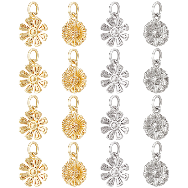 PandaHall BENECREAT 16Pcs 4 Styles Brass Charms, with Jump Ring, Sunflower & Flower, Mixed Color, 11x8.5~9x2mm, Hole: 3mm, 4pcs/style Brass...
PandaHall BENECREAT 16Pcs 4 Styles Brass Charms, with Jump Ring, Sunflower & Flower, Mixed Color, 11x8.5~9x2mm, Hole: 3mm, 4pcs/style Brass...