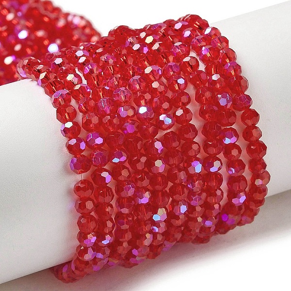 PandaHall Electroplate Transparent Glass Beads Strands, Faceted, Round, Rainbow Plated, Dark Red, 3mm, Hole: 0.8mm, about 164~166pcs/strand...
PandaHall Electroplate Transparent Glass Beads Strands, Faceted, Round, Rainbow Plated, Dark Red, 3mm, Hole: 0.8mm, about 164~166pcs/strand...