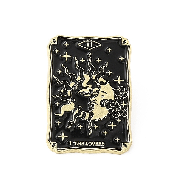 PandaHall Alloy Brooch, Enamel Pins, Light Gold, Tarot Card Badges, The Lovers, Black, 30.5x21.5x1.5mm Alloy+Enamel Rectangle Black
PandaHall Alloy Brooch, Enamel Pins, Light Gold, Tarot Card Badges, The Lovers, Black, 30.5x21.5x1.5mm Alloy+Enamel Rectangle Black