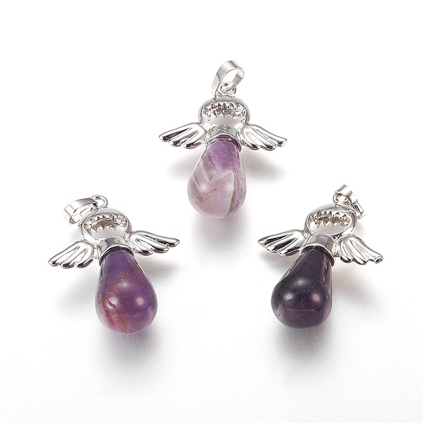 PandaHall Natural Amethyst Pendants, with Brass Findings, Angel, Platinum, 36~38x29x13mm, Hole: 5x8mm Amethyst Angel & Fairy
PandaHall Natural Amethyst Pendants, with Brass Findings, Angel, Platinum, 36~38x29x13mm, Hole: 5x8mm Amethyst Angel & Fairy