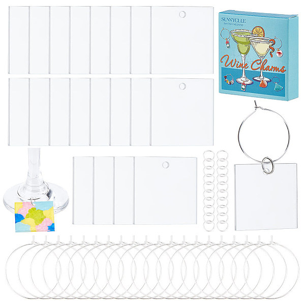 PandaHall SUNNYCLUE DIY Blank Wine Glass Charm Making Kit, Including Acrylic Big Pendants, Brass Wine Glass Charm Rings & Jump Rings, Square..., Clear
PandaHall SUNNYCLUE DIY Blank Wine Glass Charm Making Kit, Including Acrylic Big Pendants, Brass Wine Glass Charm Rings & Jump Rings, Square..., Clear