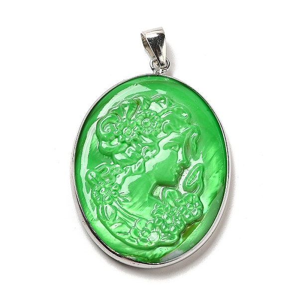 PandaHall Dyed Natural White Shell Cameo Woman Pendants, Brass Oval Charms with Platinum Plated Iron Snap on Bails, Lime, 44x31.5x4mm, Hole..., Green
PandaHall Dyed Natural White Shell Cameo Woman Pendants, Brass Oval Charms with Platinum Plated Iron Snap on Bails, Lime, 44x31.5x4mm, Hole..., Green