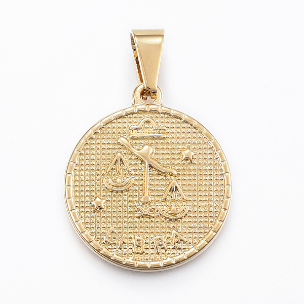 PandaHall Real 18K Gold Plated 304 Stainless Steel Pendants, Flat Round with Twelve Constellation/Zodiac Sign, Libra, 29x25x3.2mm, Hole...
PandaHall Real 18K Gold Plated 304 Stainless Steel Pendants, Flat Round with Twelve Constellation/Zodiac Sign, Libra, 29x25x3.2mm, Hole...