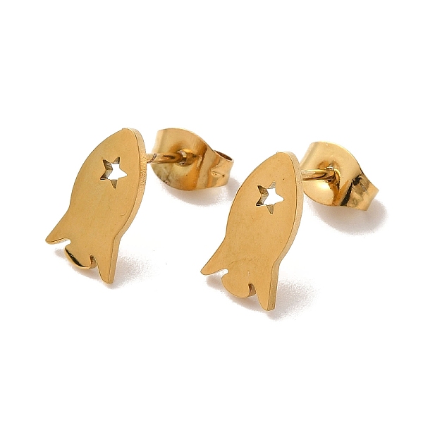 PandaHall Vacuum Plating 304 Stainless Steel Stud Earrings, Rocket with Star, Golden, 11x6mm 304 Stainless Steel Rocket
PandaHall Vacuum Plating 304 Stainless Steel Stud Earrings, Rocket with Star, Golden, 11x6mm 304 Stainless Steel Rocket