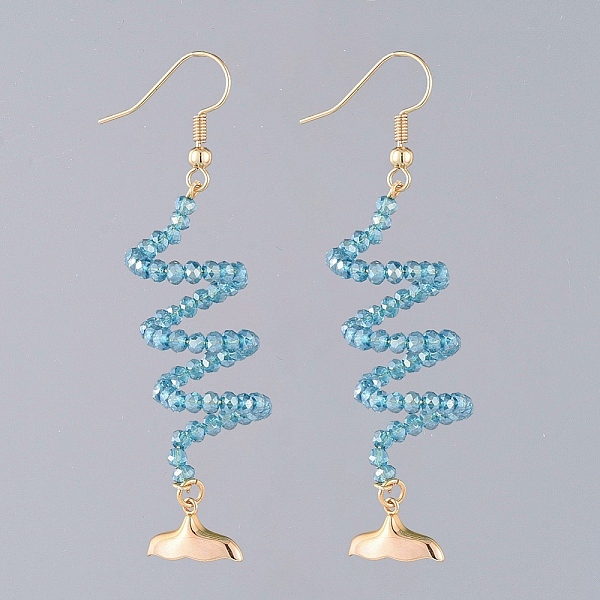 PandaHall Dangle Earrings, with Glass Beads, Golden Plated Brass Earring Hooks Findings & Fishtail Shape Charms, Cardboard Boxes, Sky Blue...
PandaHall Dangle Earrings, with Glass Beads, Golden Plated Brass Earring Hooks Findings & Fishtail Shape Charms, Cardboard Boxes, Sky Blue...