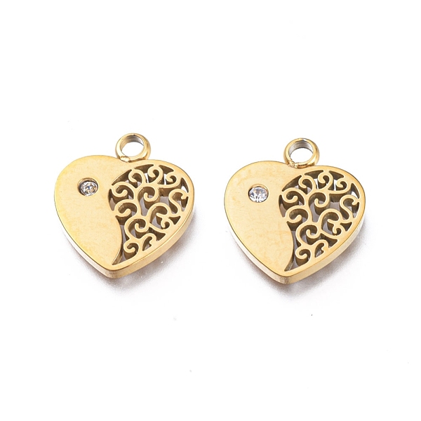 PandaHall Ion Plating(IP) 304 Stainless Steel Charms, Manual Polishing, with Crystal Rhinestone, Heart, Golden, 12.5x11x1.5mm, Hole: 1.8mm...
PandaHall Ion Plating(IP) 304 Stainless Steel Charms, Manual Polishing, with Crystal Rhinestone, Heart, Golden, 12.5x11x1.5mm, Hole: 1.8mm...